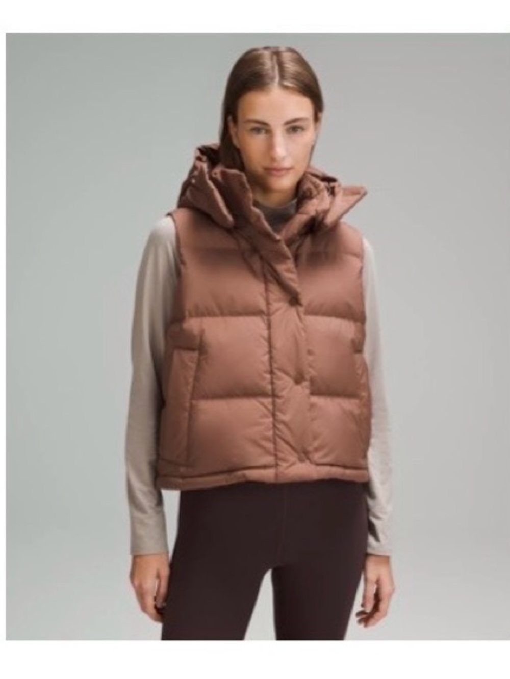 lululemon athletica WunderPuff Cropped Vest in Roasted Brown Size 6